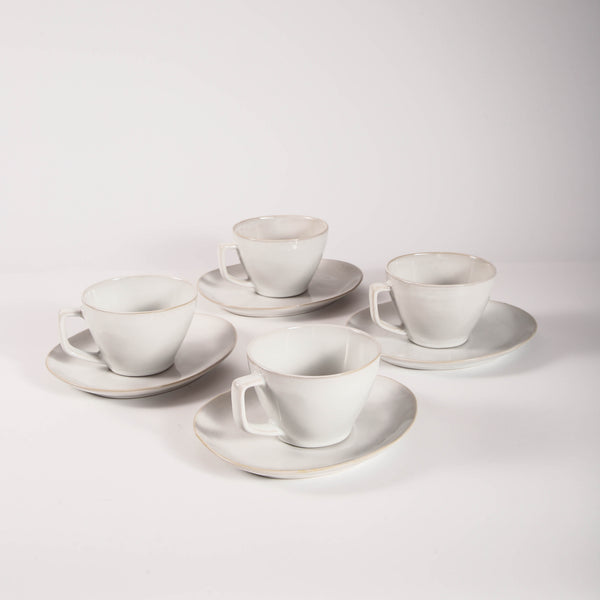 Pearl White Large Cup & Saucer Set