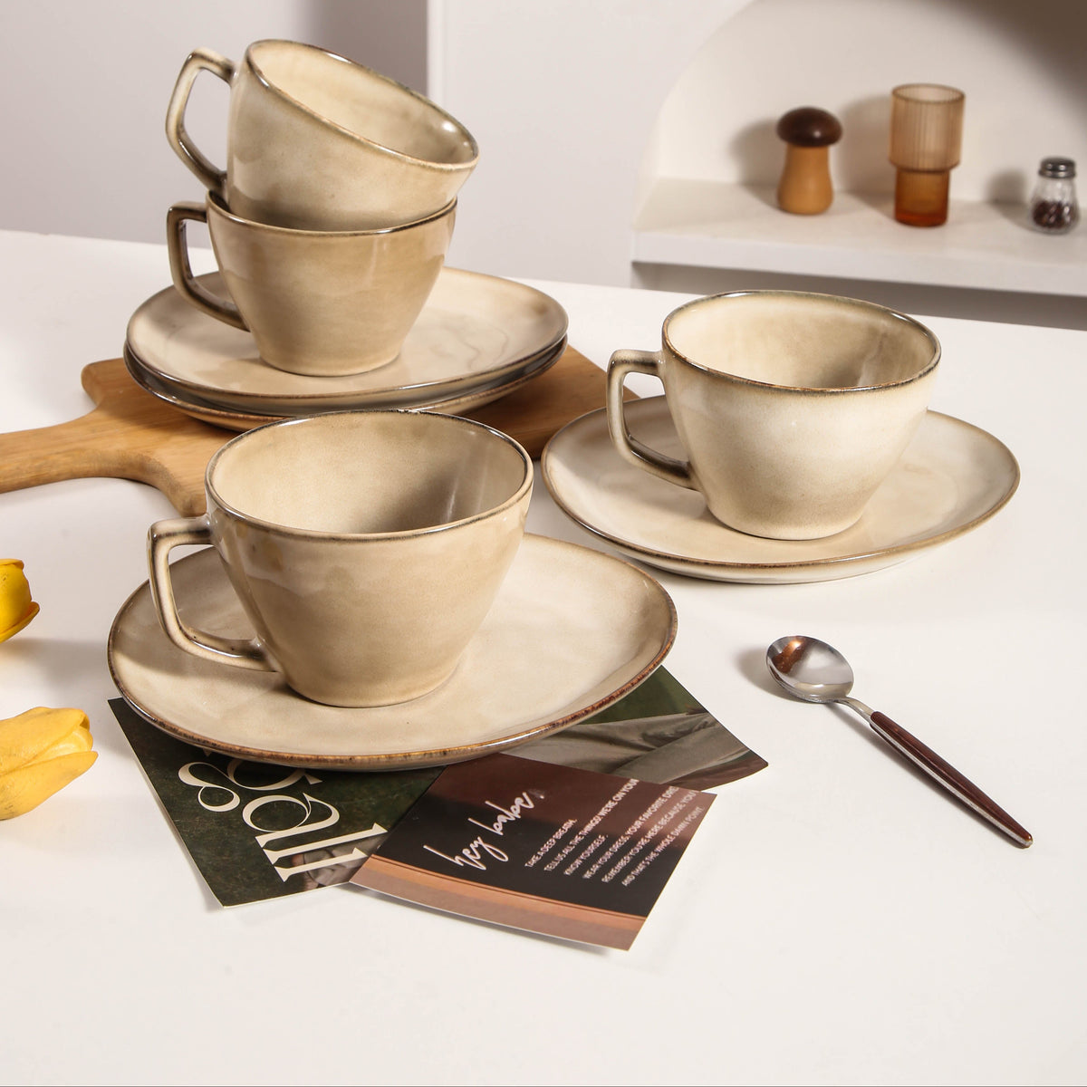 Crema Large Cup & Saucer Set