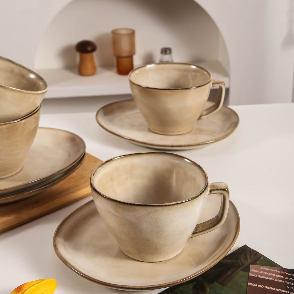 Crema Large Cup & Saucer Set