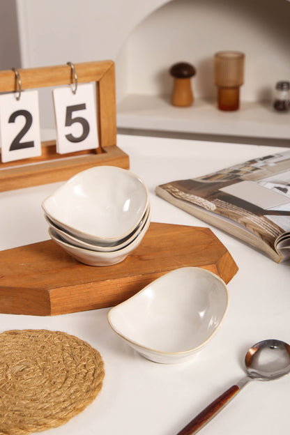 Pearl White Organic Pinch Bowl Set