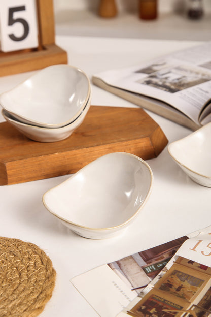 Pearl White Organic Pinch Bowl Set