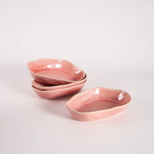 Rose Pink Organic Oval Plate Set