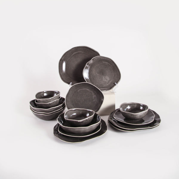 Royal Graphite 16-Piece Organic Dinnerware Set