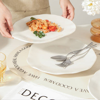 Pearl White 16-Piece Organic Dinnerware Set