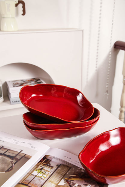 Garnet Rouge Organic Oval Plate Set