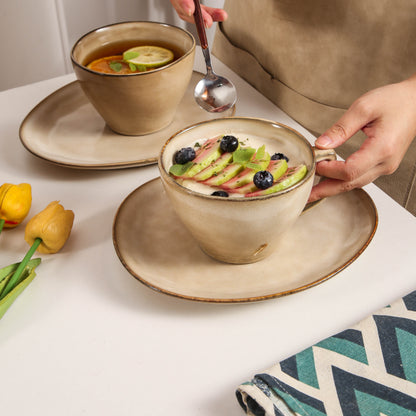 Crema Large Cup & Saucer Set