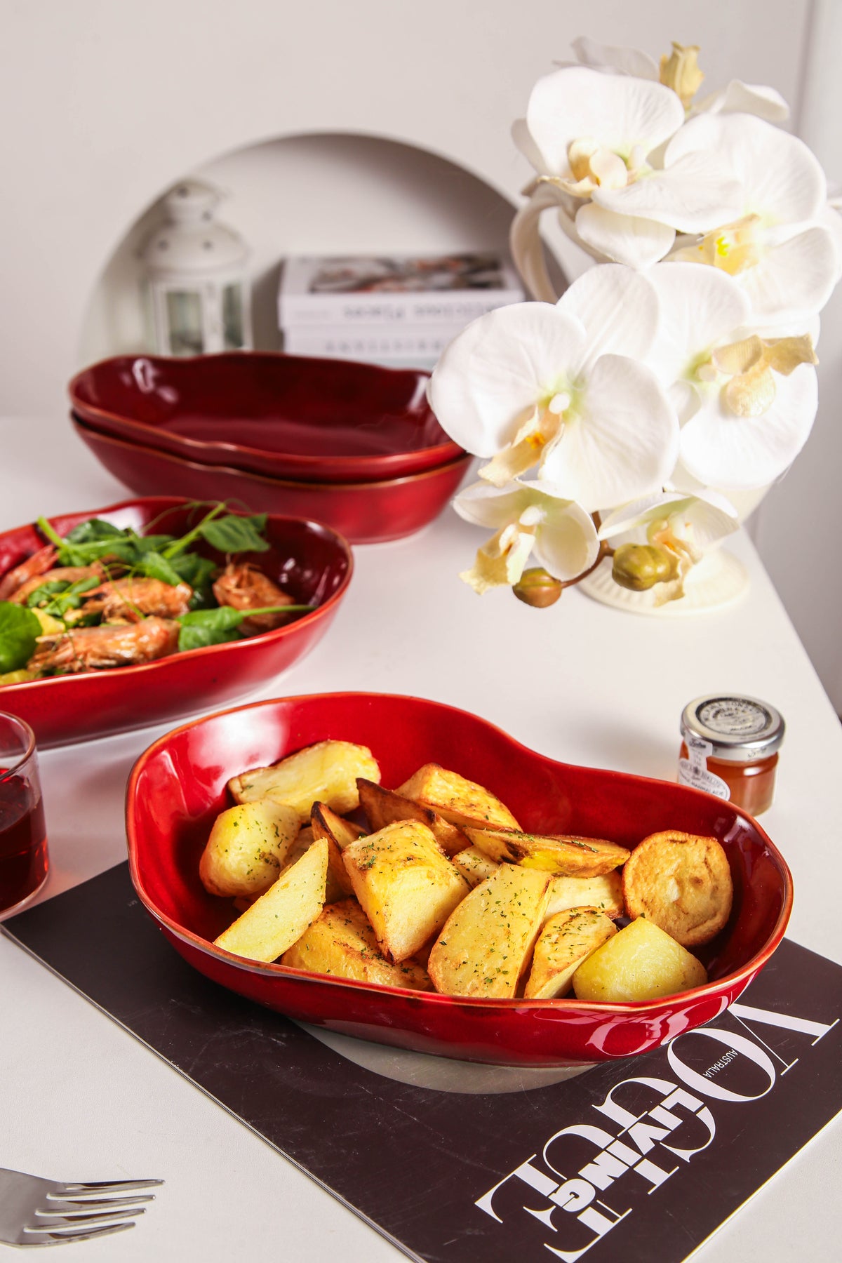 Garnet Rouge Organic Oval Plate Set