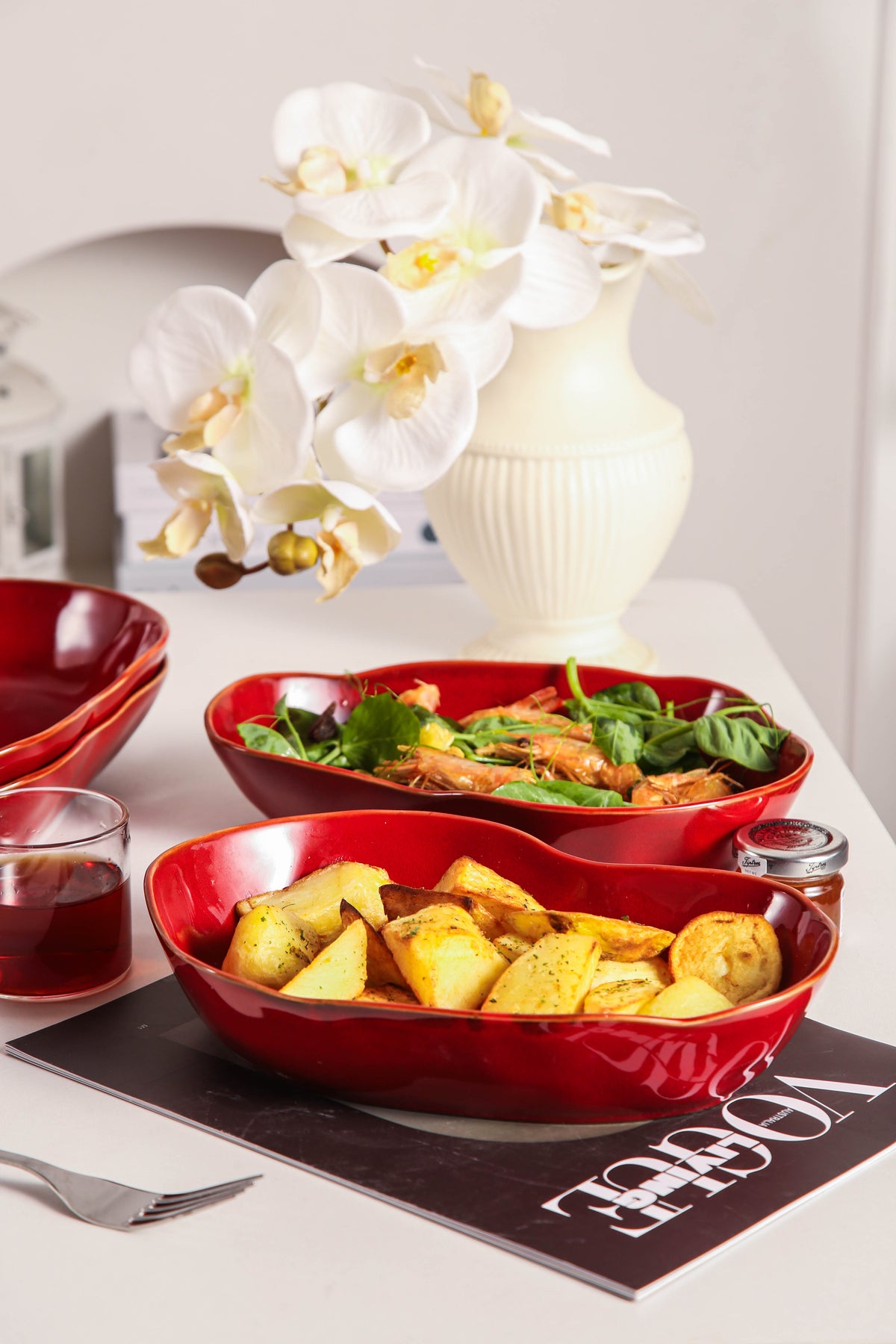 Garnet Rouge Organic Oval Plate Set