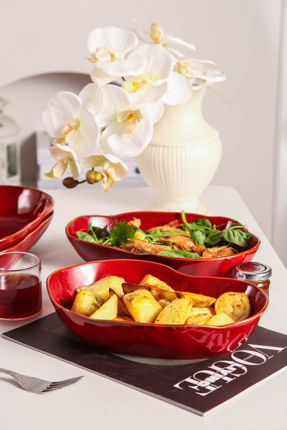 Garnet Rouge Organic Oval Plate Set