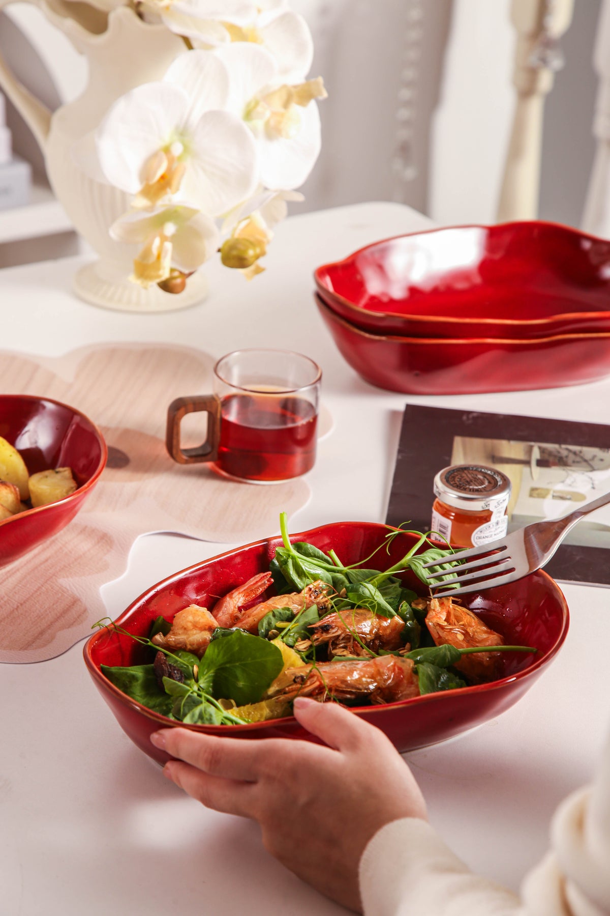 Garnet Rouge Organic Oval Plate Set