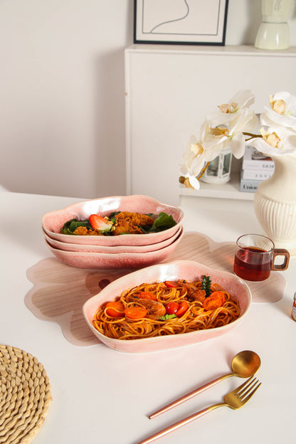 Rose Pink Organic Oval Plate Set