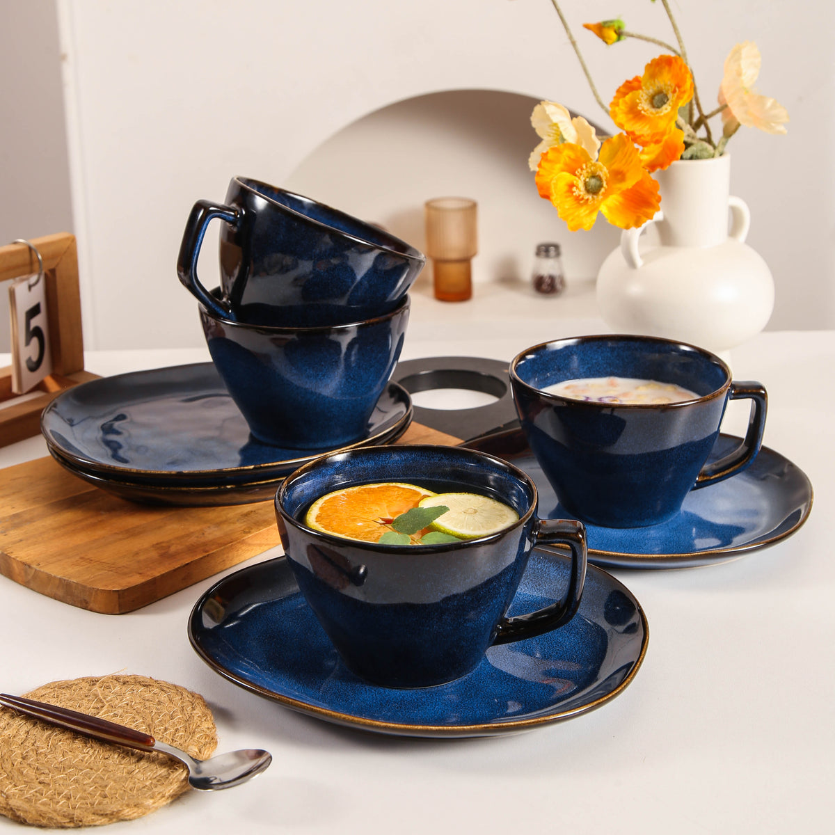 Ocean Blue Large Cup & Saucer Set