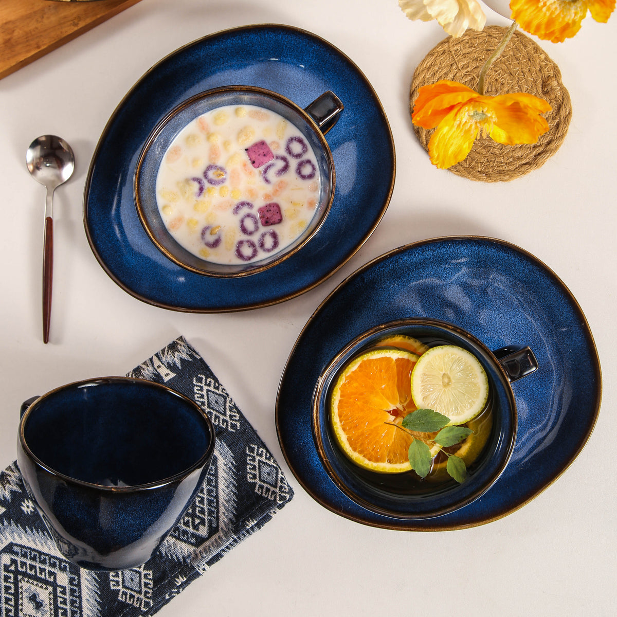 Ocean Blue Large Cup & Saucer Set