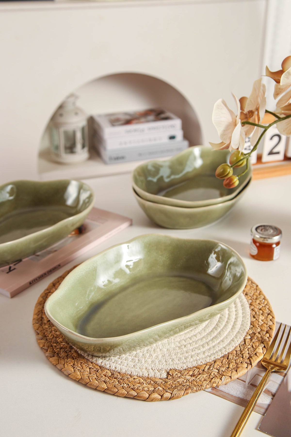 Royal Olive Organic Oval Plate Set