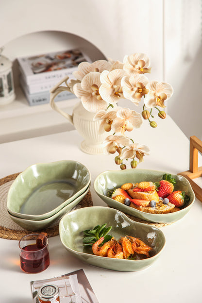 Royal Olive Organic Oval Plate Set