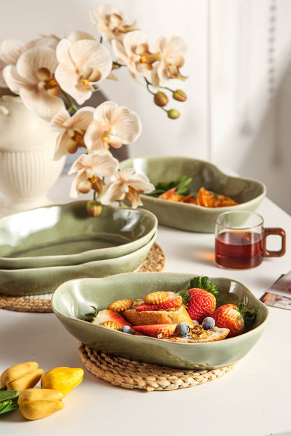Royal Olive Organic Oval Plate Set