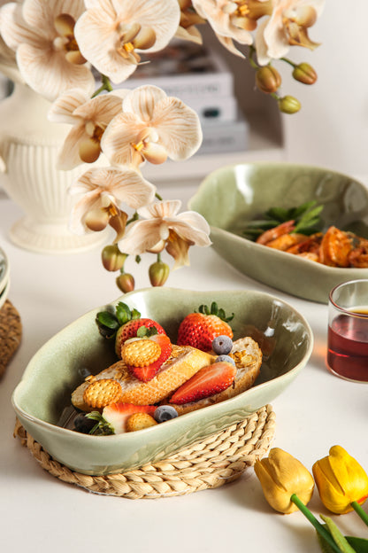 Royal Olive Organic Oval Plate Set
