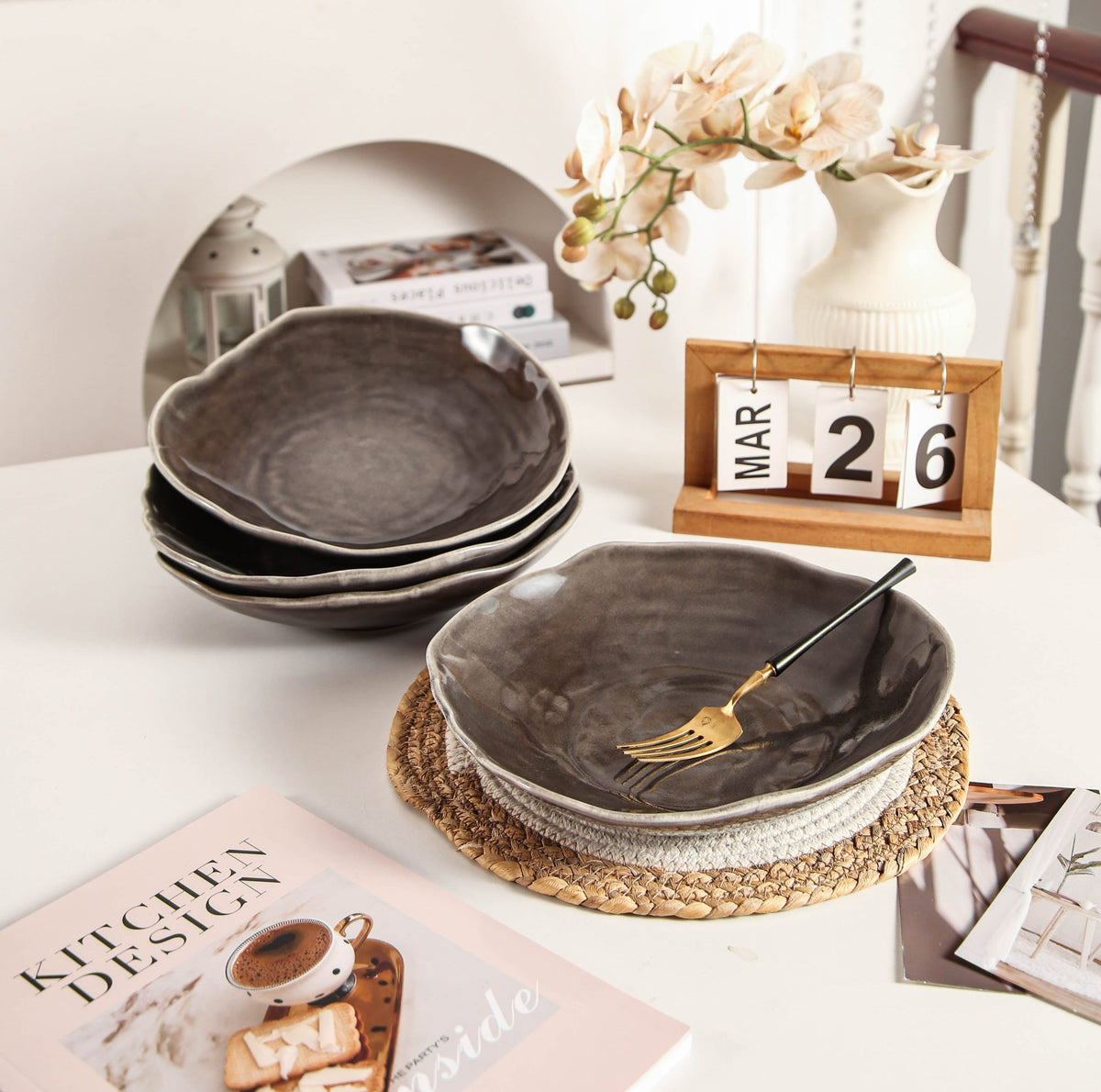 Royal Graphite Organic Deep Plate Set