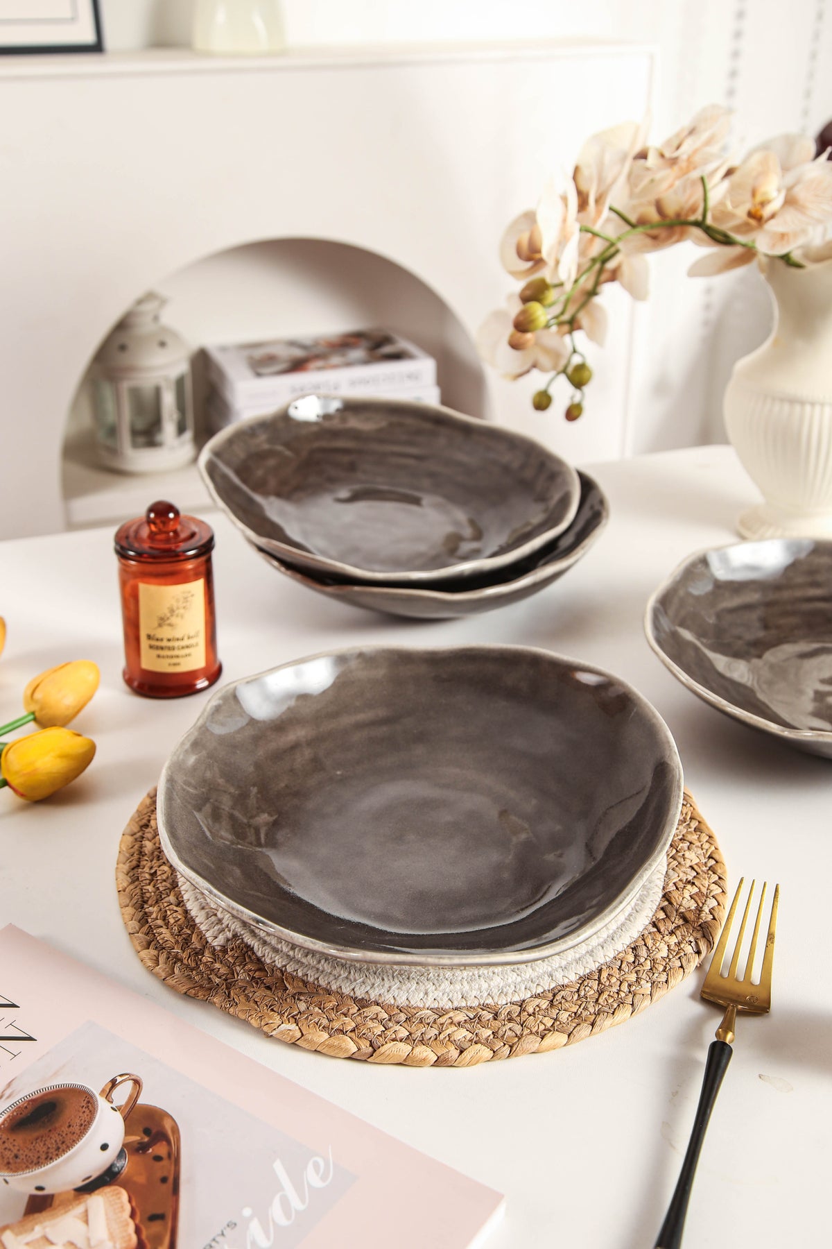 Royal Graphite Organic Deep Plate Set
