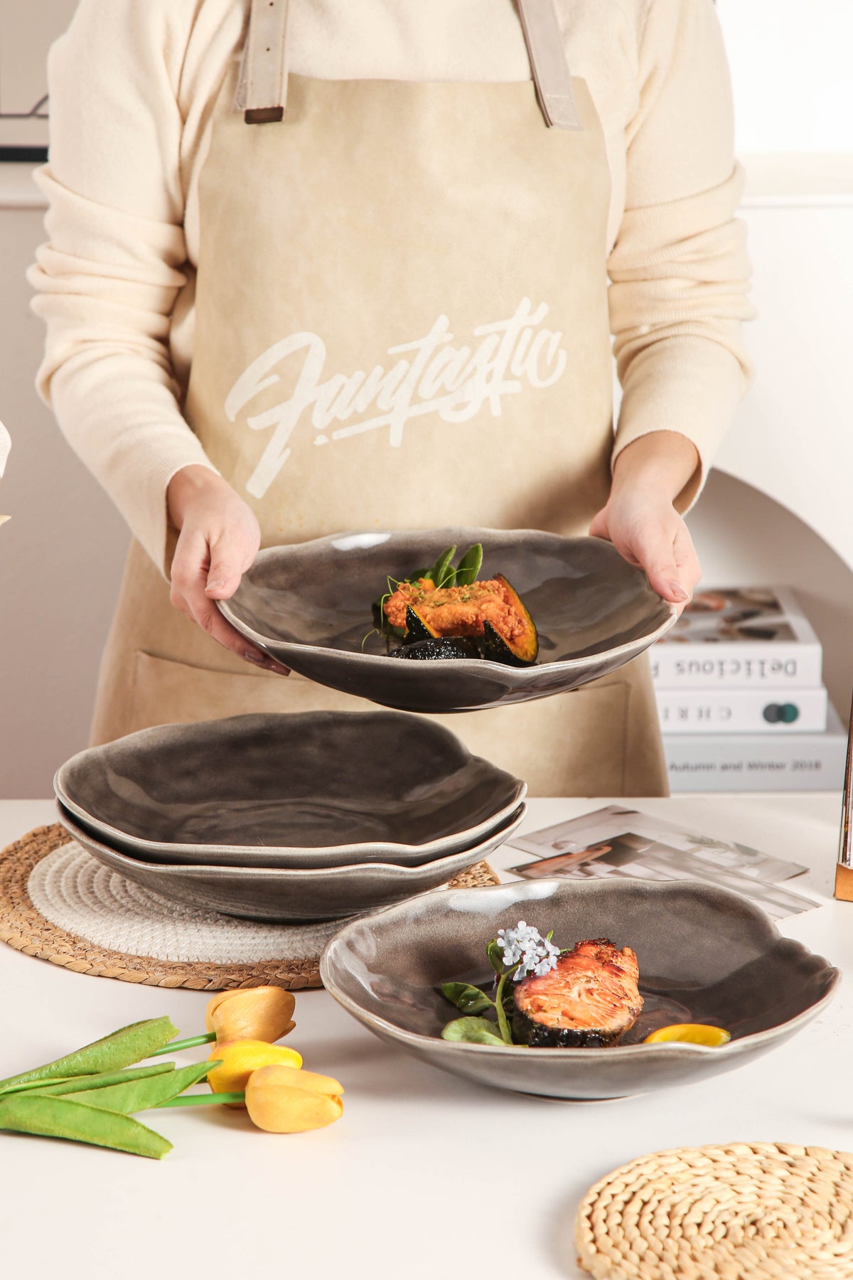 Royal Graphite Organic Deep Plate Set