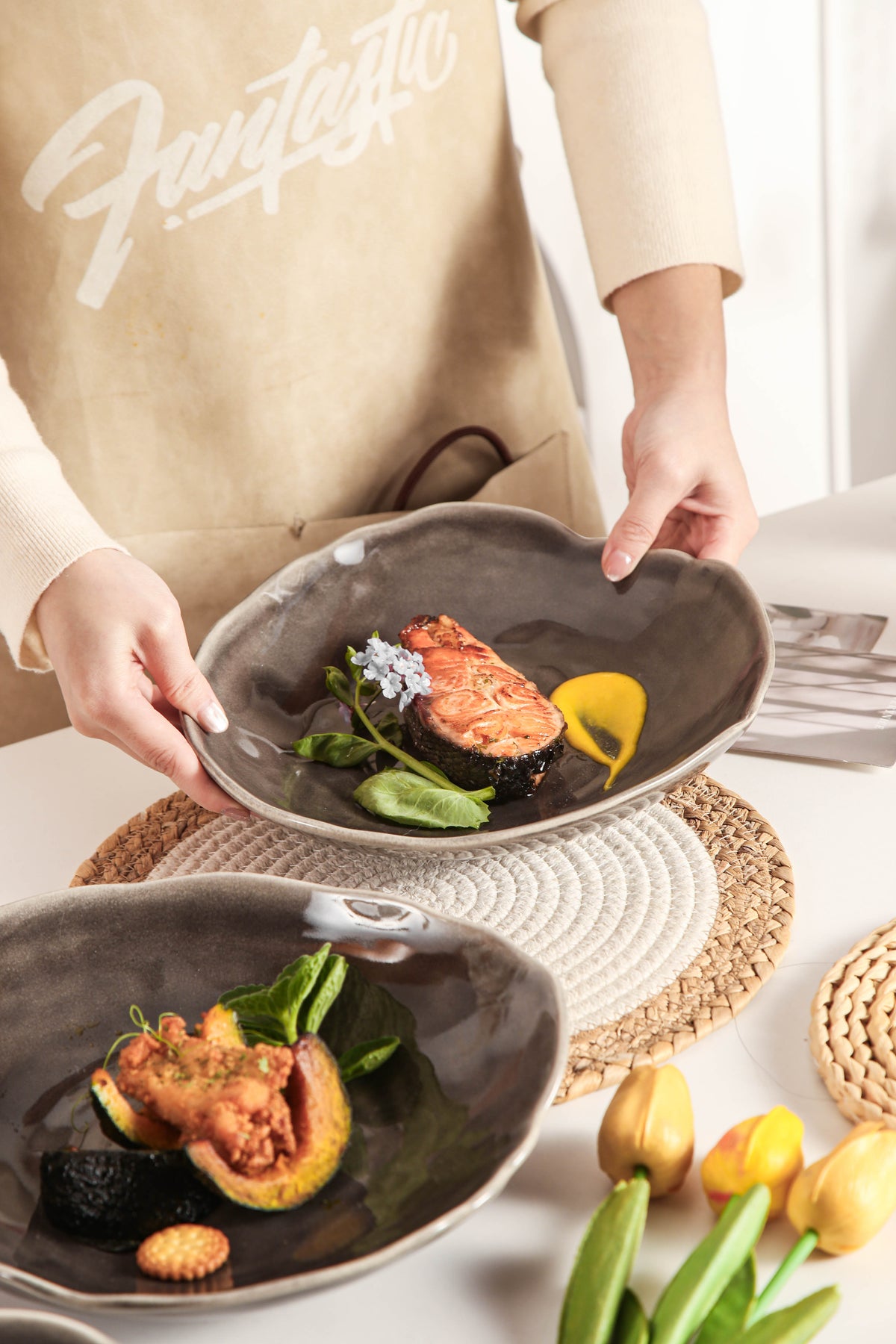 Royal Graphite Organic Deep Plate Set