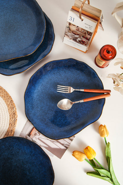 Ocean Blue Organic Grand Dinner Plate Set