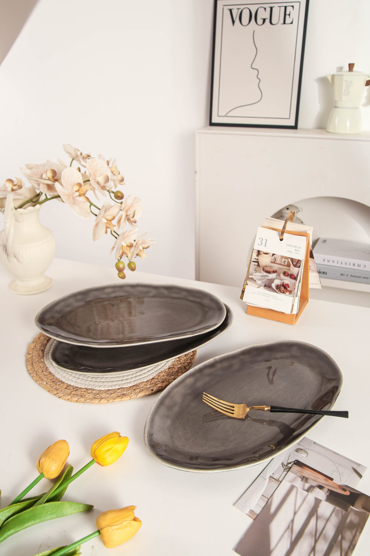 Royal Graphite Organic Serving Platter Set