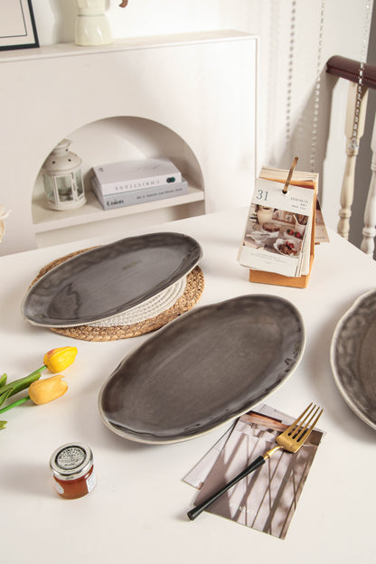 Royal Graphite Organic Serving Platter Set