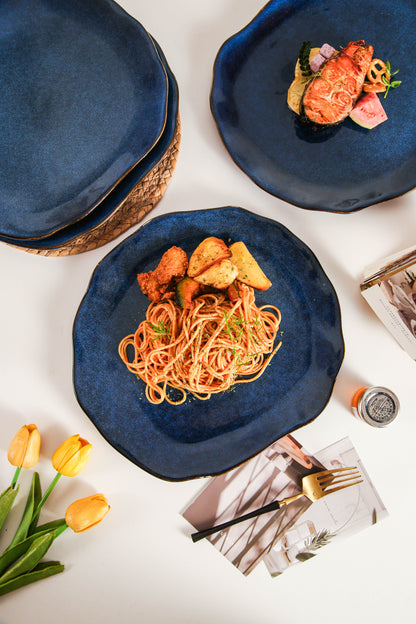 Ocean Blue Organic Grand Dinner Plate Set