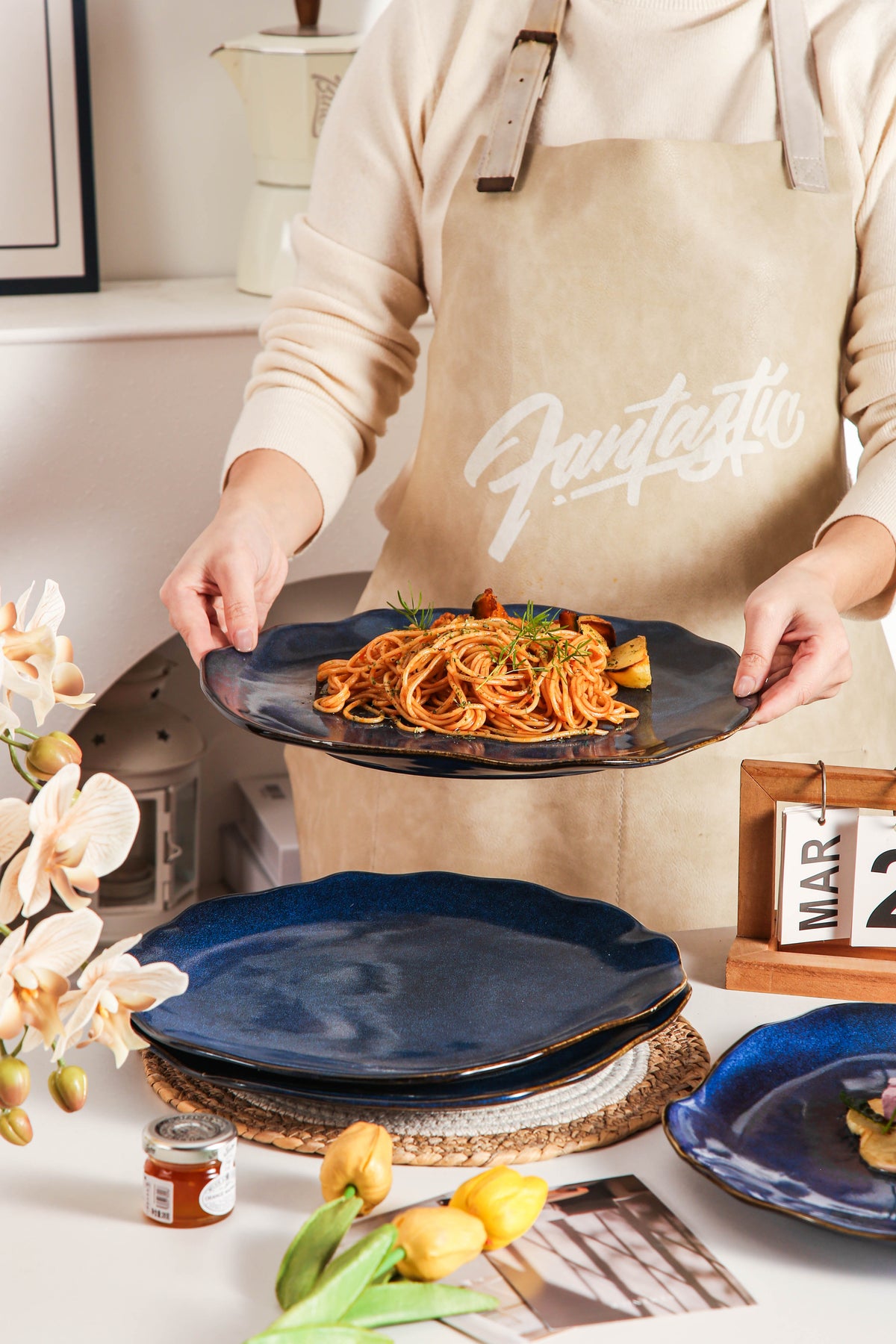 Ocean Blue Organic Grand Dinner Plate Set