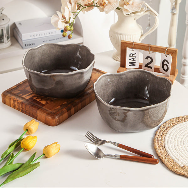 Royal Graphite Organic Deep Bowl Set