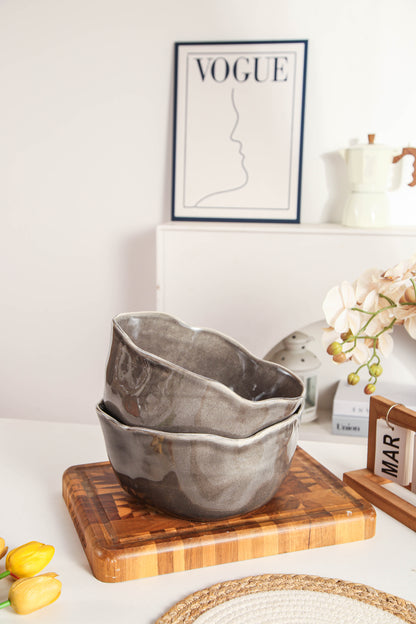 Royal Graphite Organic Deep Bowl Set