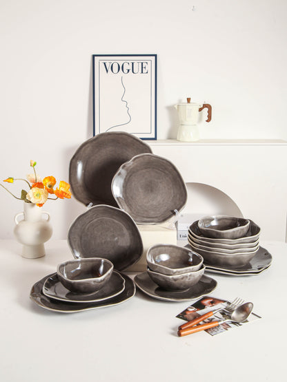 Royal Graphite 16-Piece Organic Dinnerware Set