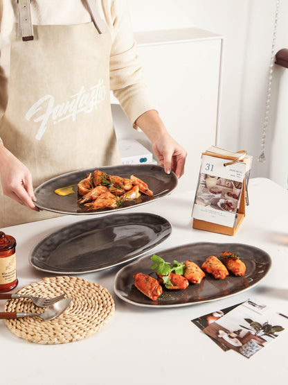 Royal Graphite Organic Serving Platter Set