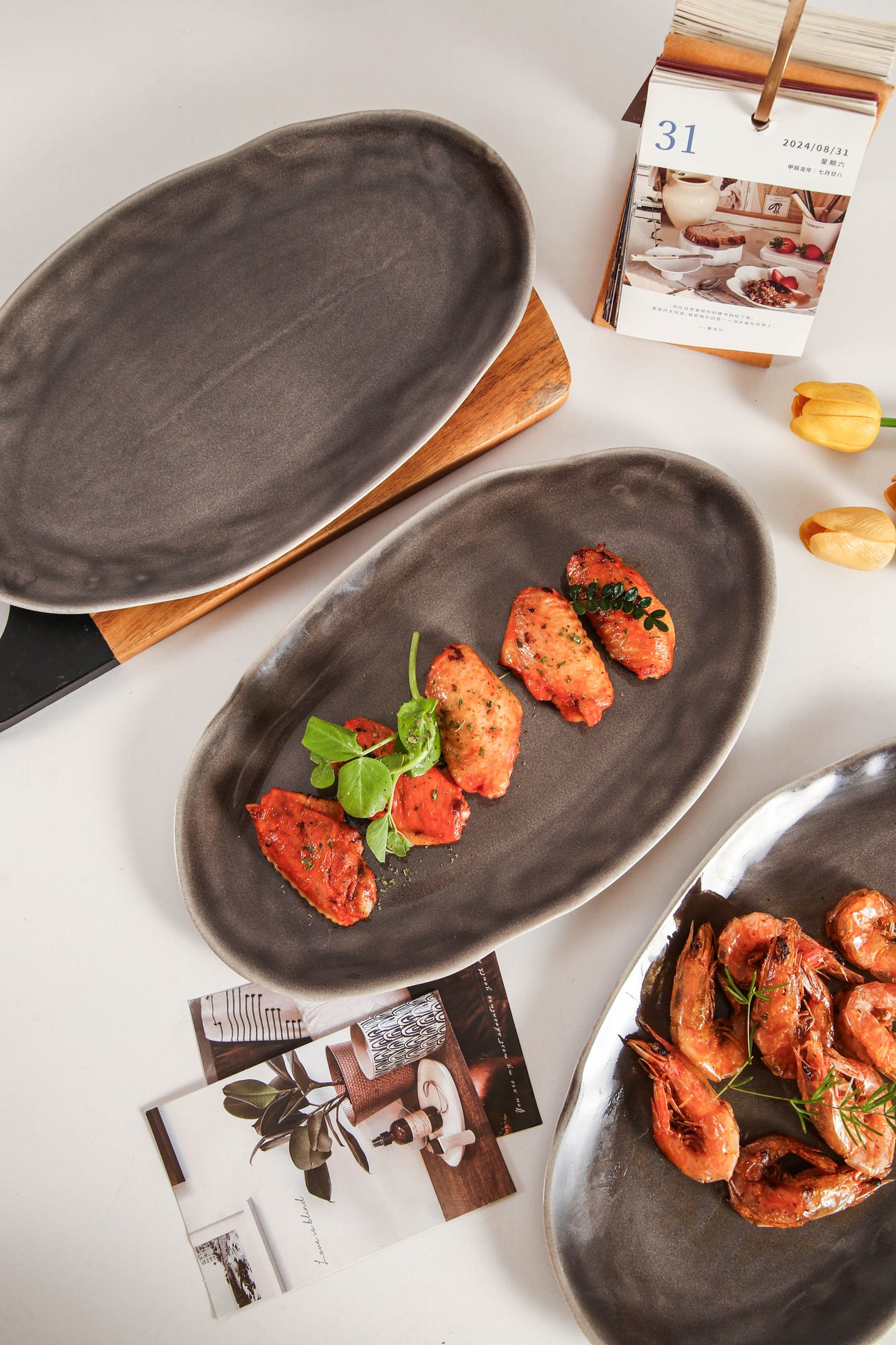 Royal Graphite Organic Serving Platter Set