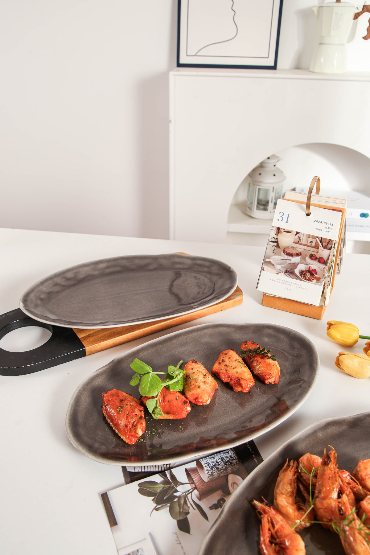 Royal Graphite Organic Serving Platter Set