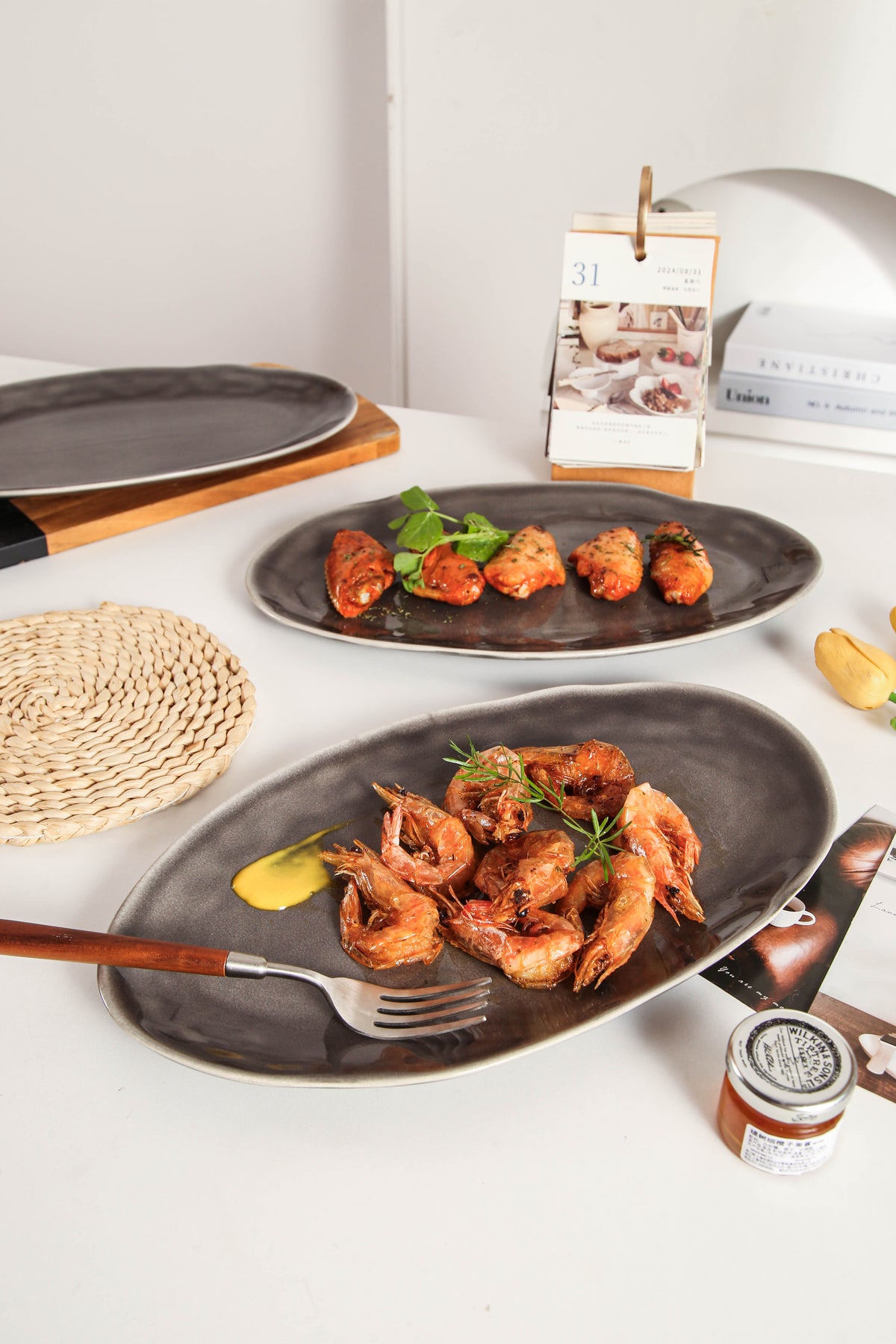 Royal Graphite Organic Serving Platter Set