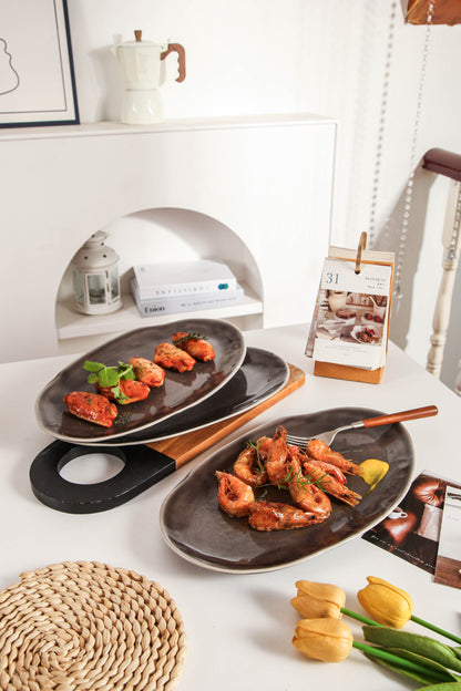 Royal Graphite Organic Serving Platter Set