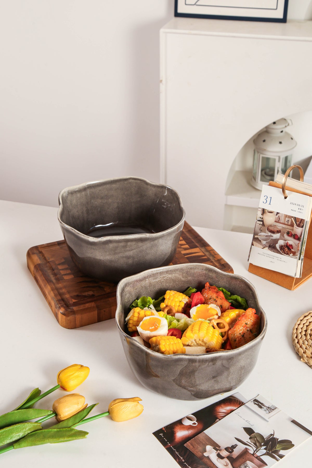 Royal Graphite Organic Deep Bowl Set