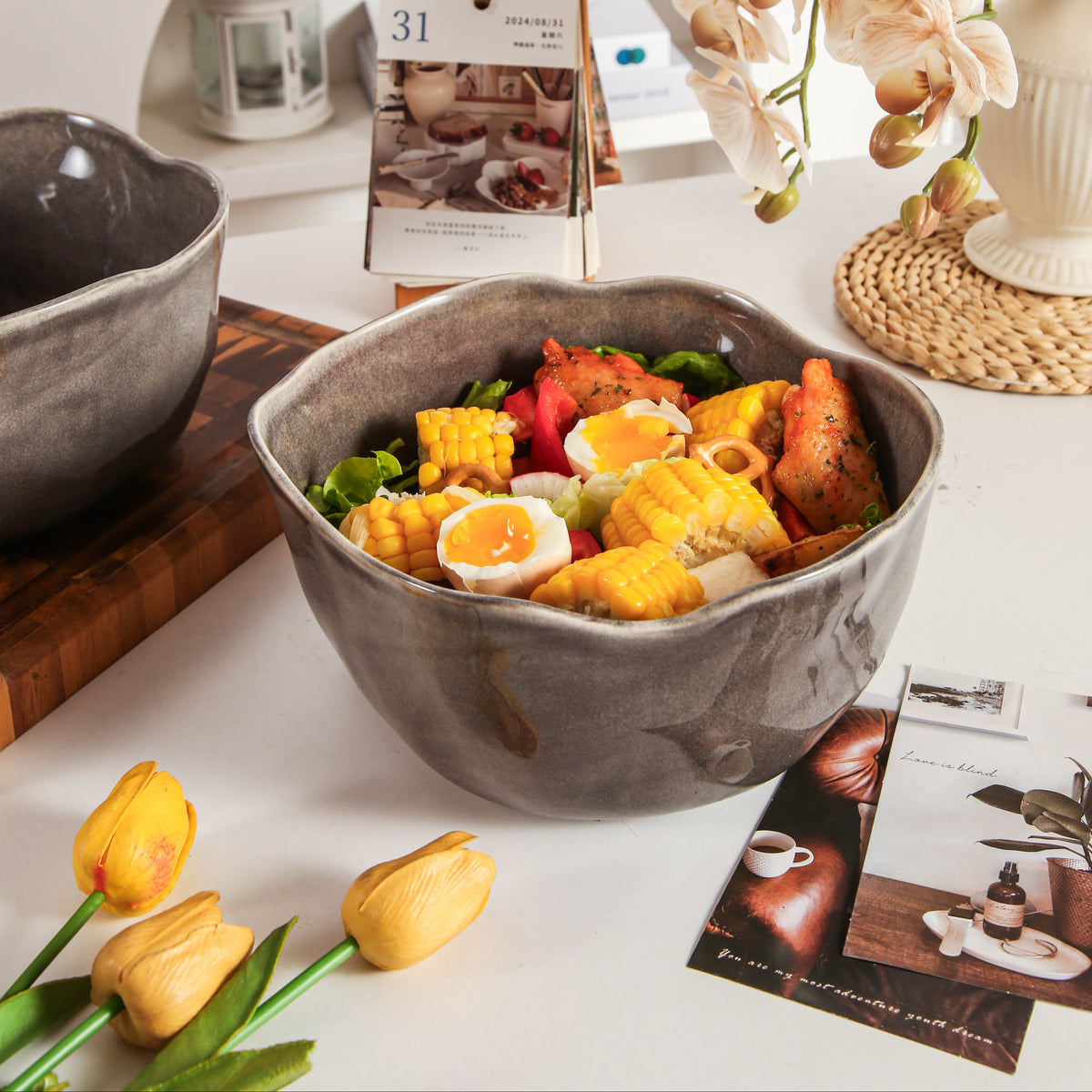 Royal Graphite Organic Deep Bowl Set