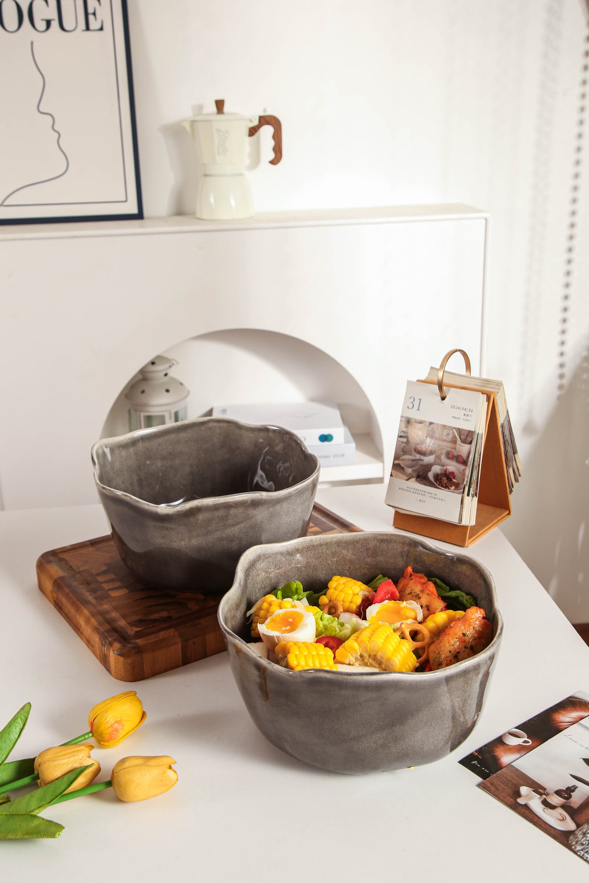 Royal Graphite Organic Deep Bowl Set
