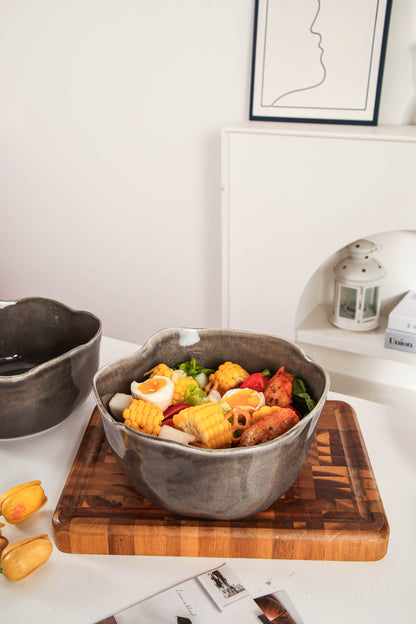 Royal Graphite Organic Deep Bowl Set