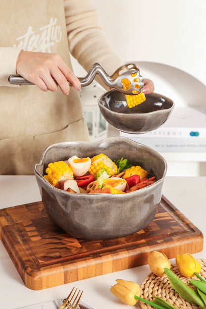 Royal Graphite Organic Deep Bowl Set