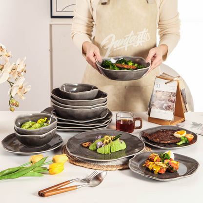 Royal Graphite 16-Piece Organic Dinnerware Set