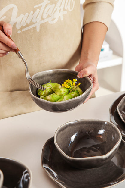 Royal Graphite 16-Piece Organic Dinnerware Set