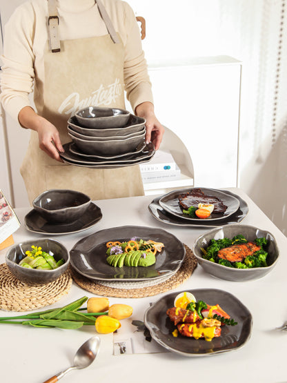 Royal Graphite 16-Piece Organic Dinnerware Set
