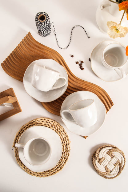Pearl White Organic Espresso Set