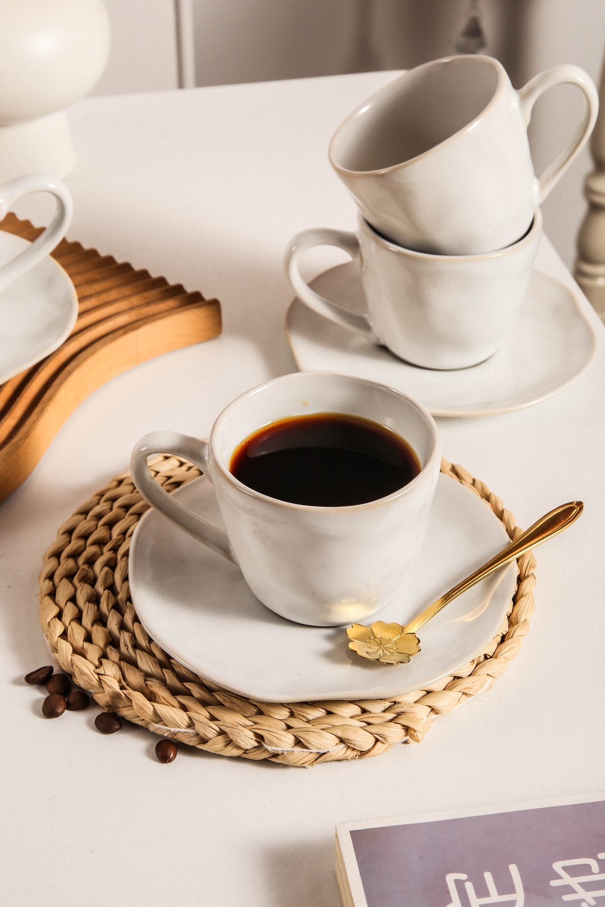 Pearl White Organic Espresso Set
