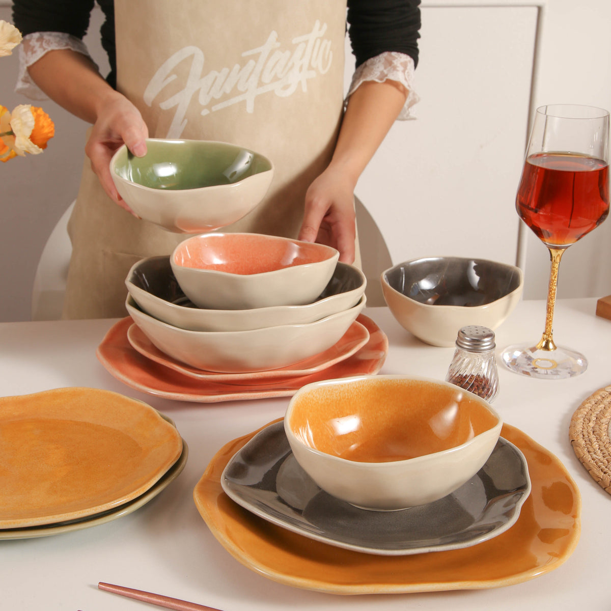 Sunstone 16-Piece Organic Dinnerware Set