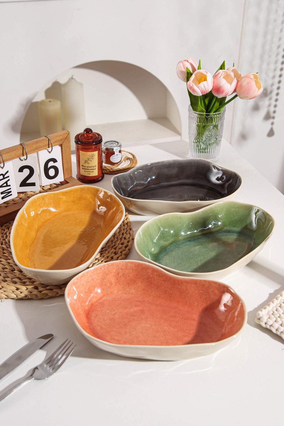 Sunstone Organic Oval Plate Set